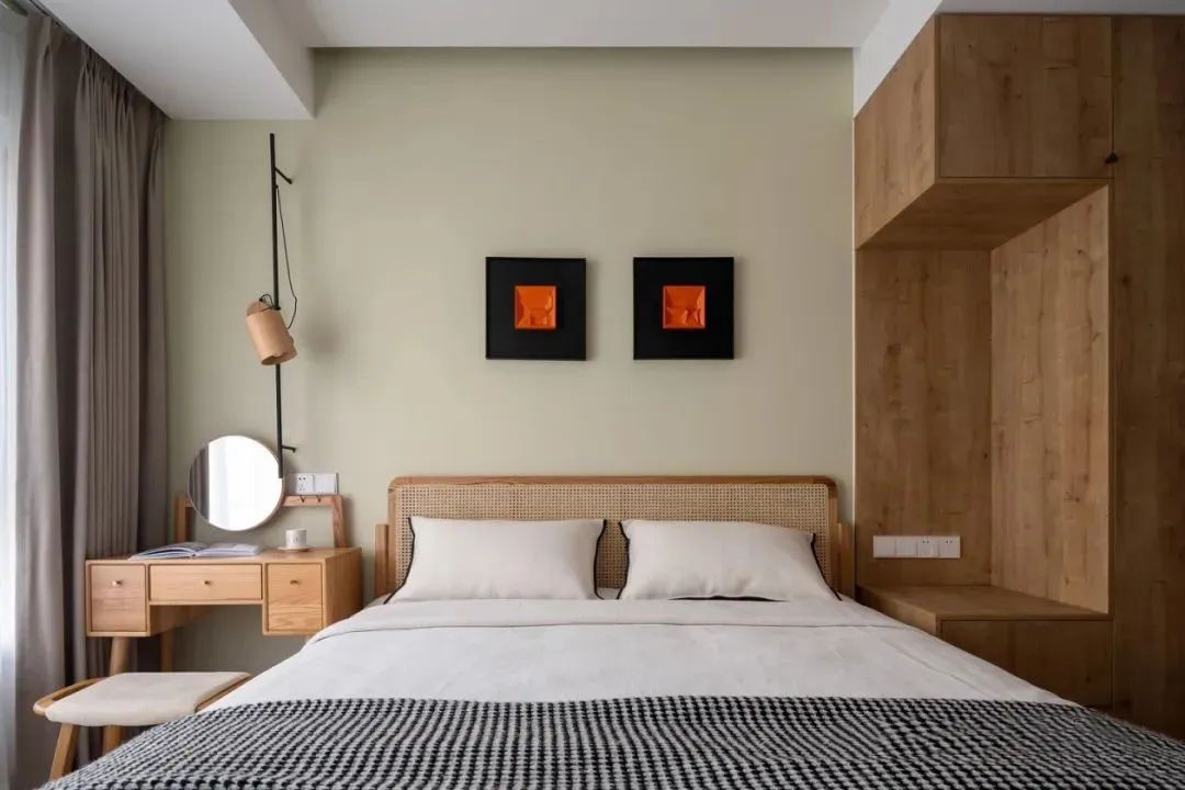 110㎡奶油原木，個性懸空電視墻設(shè)計，暖心治愈的原木空間！